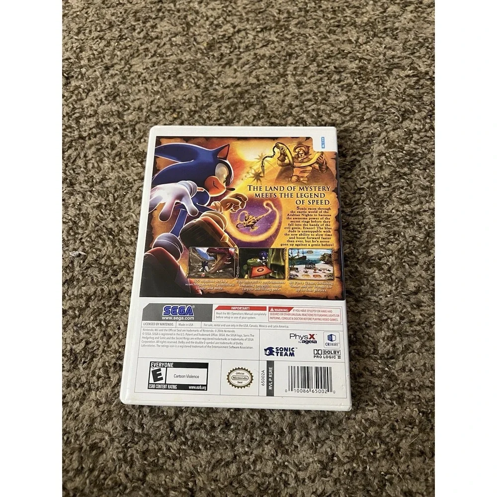 Sonic and the‎ Secret Rings (Nintendo Wii, 2007) CIB Tested Working